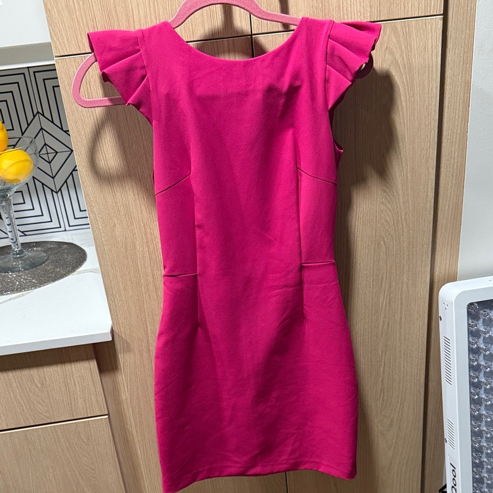 Women's pink/Fuchsia Cap-Sleeve Sheath Dress